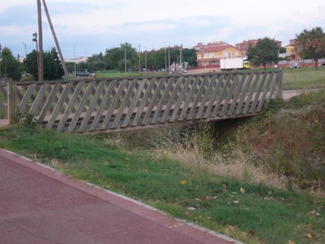 puente de madera, en el Parc central