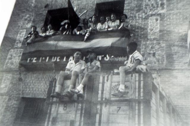 Fiestas Valdetorres 1959 -Balcon Ayuntamiento