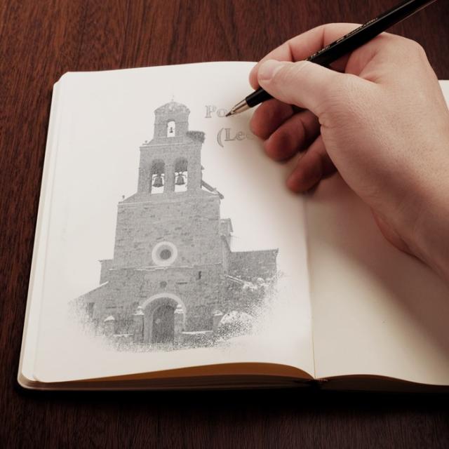 pintando iglesia de posadilla