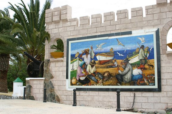 mural en la plaza