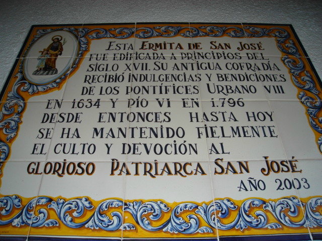 Cartel Ermita san Jose