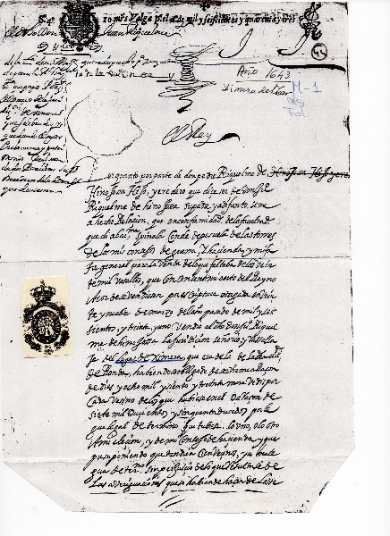 Documento del ao 1643 Ximera. No se lo fumaron
