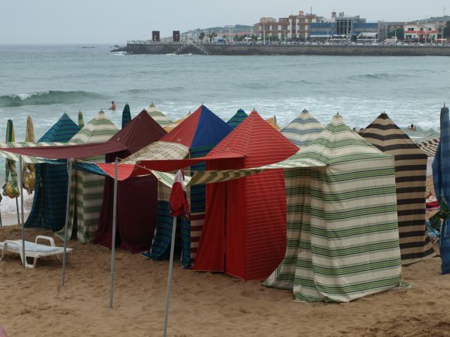 Campamento en la playa.