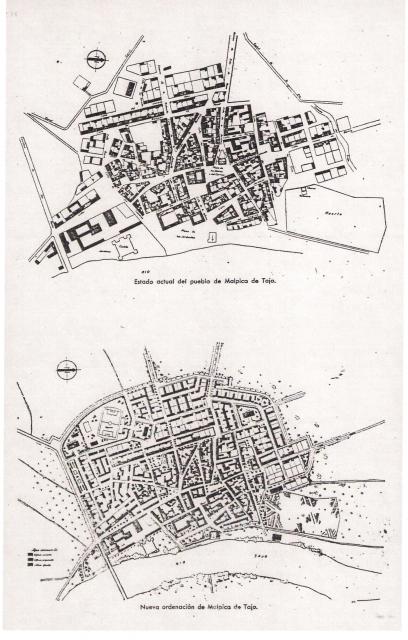 Plan urbanistico de Malpica ao 1940