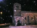 La iglesia de la Coladilla mientras nevaba.