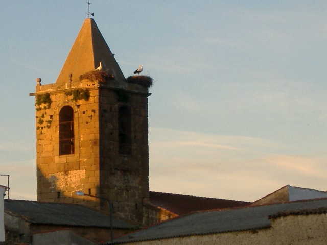 La torre de la Iglesia se dora por el sol